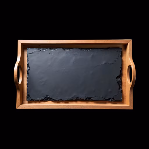 Wooden Tray with Slate