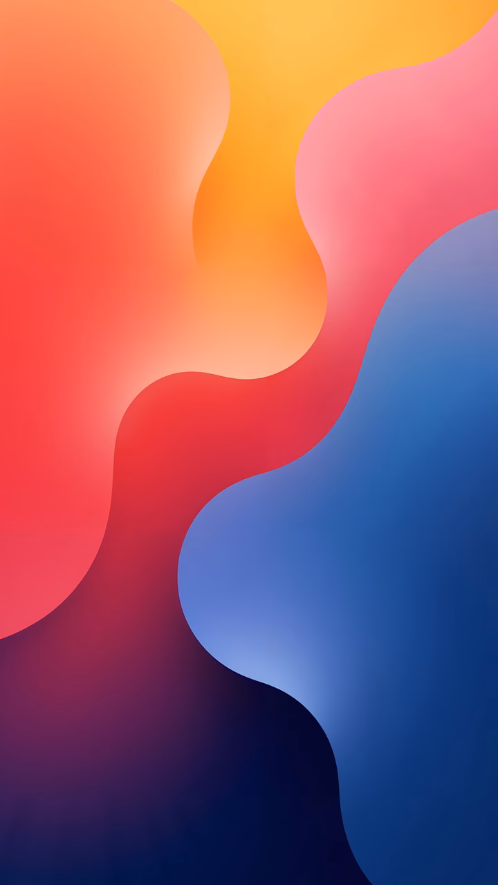 Vibrant abstract fluid waves in warm and cool color gradients.