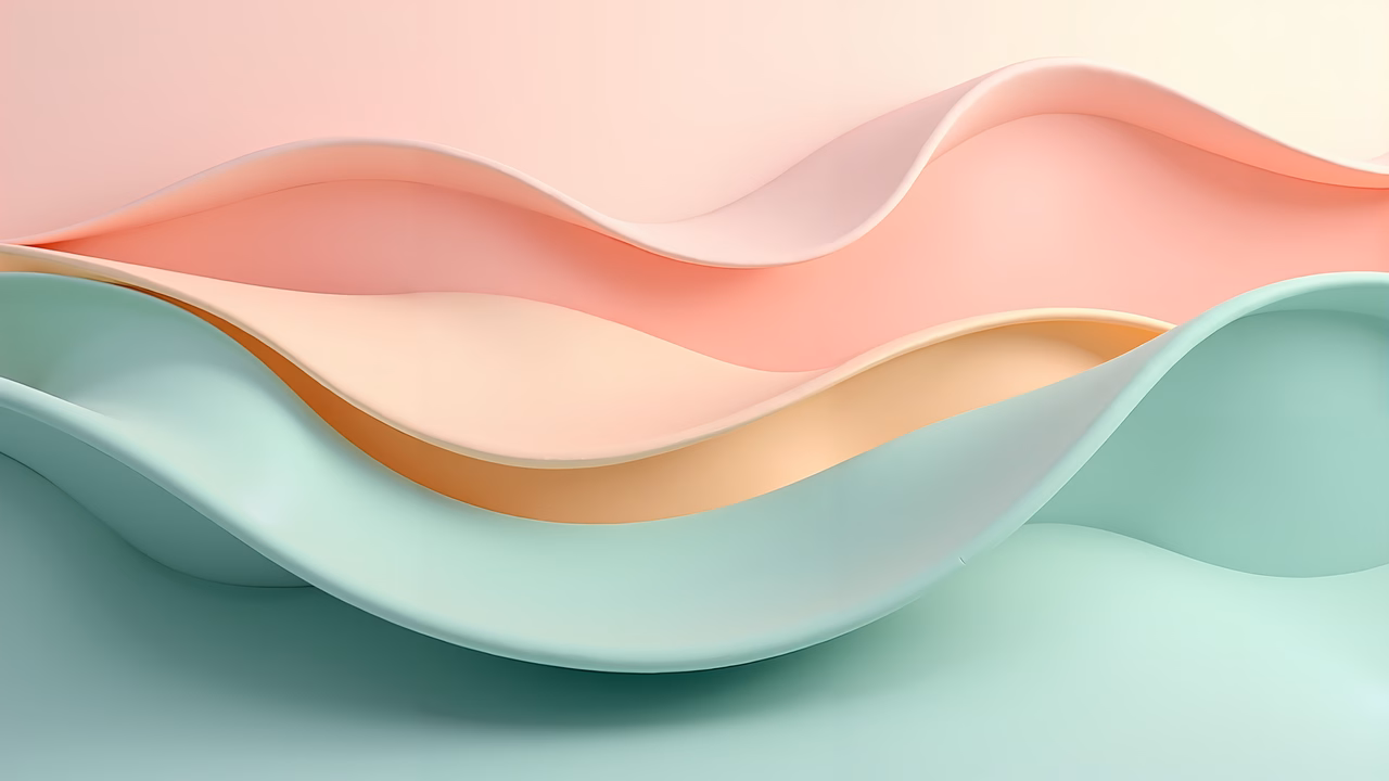 Soft pastel waves in a serene abstract illustration.