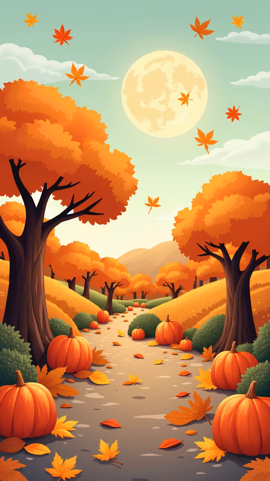 Autumn Moonlit Path