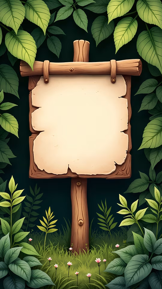 Blank Wooden Sign in Nature