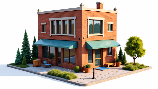 Brick Building Illustration