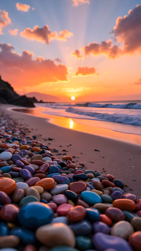 Colorful Pebbles Sunset