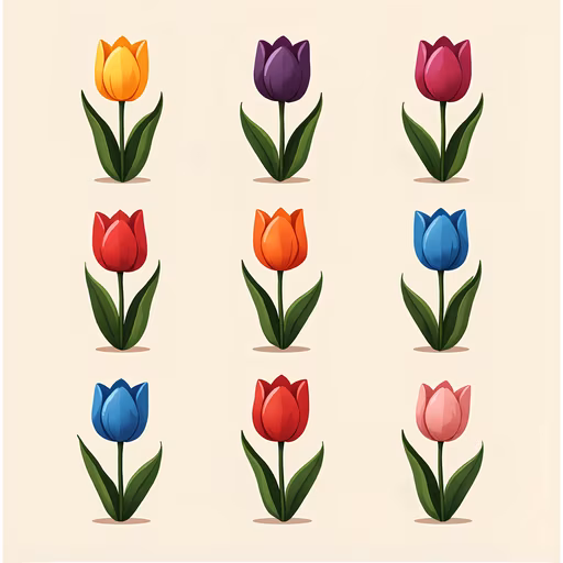 Colorful Tulips Illustration