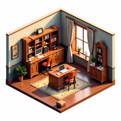 Cozy Home Office Illustration