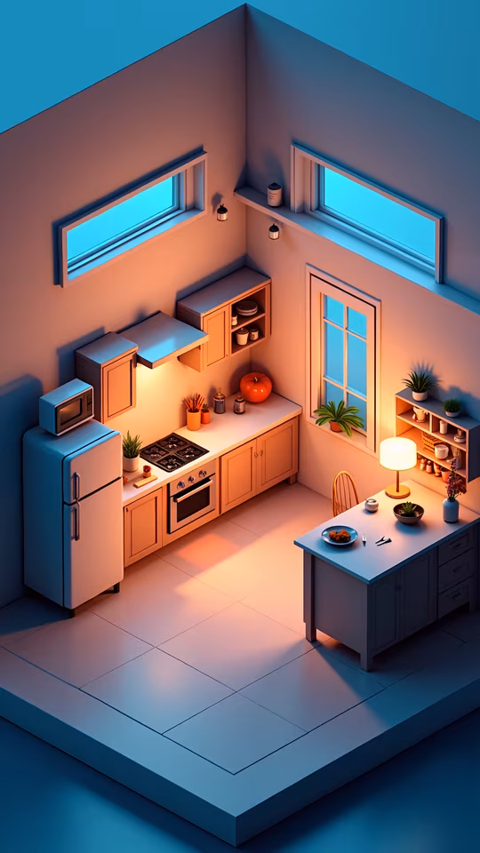 Cozy Kitchen Illustration