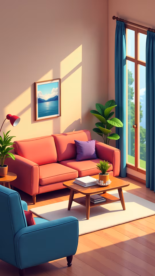 Cozy Living Room Illustration