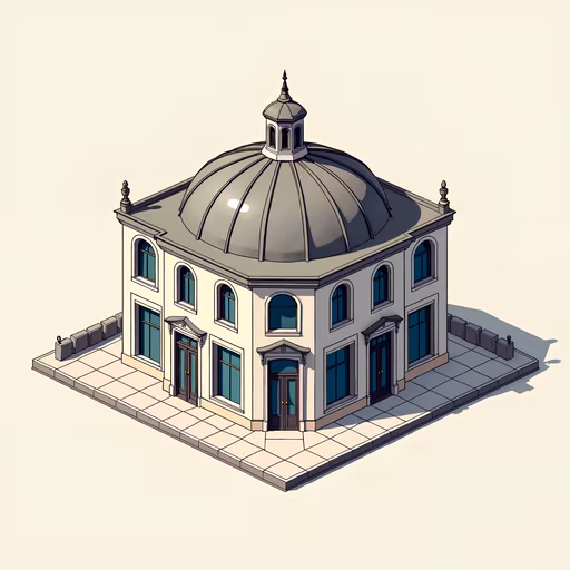 Dome Building Illustration