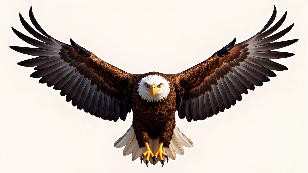 A powerful and detailed illustration of a flying eagle, symbolizing strength and freedom.