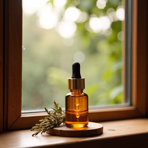 Essential Oil Bottle by the Window
