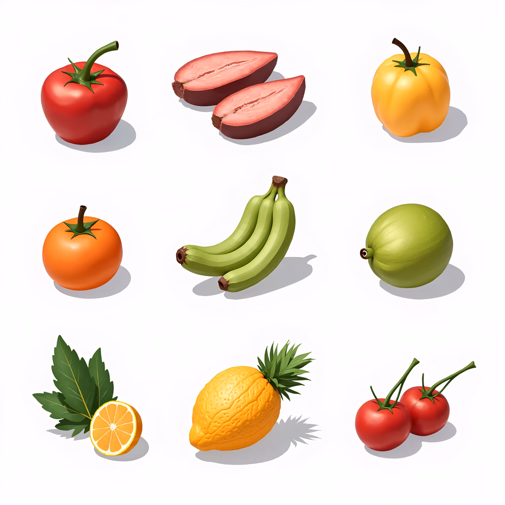 Vibrant and detailed fruit collection illustration
