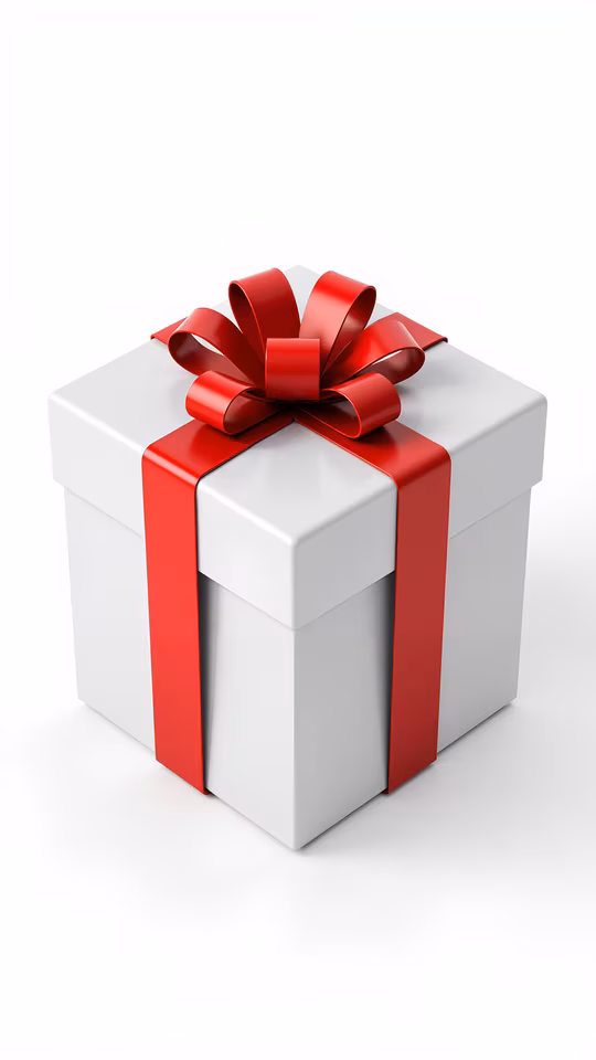 Gift Box with Red Ribbon