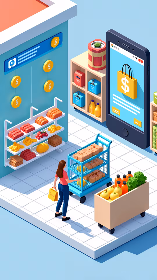 Grocery Shopping Illustration
