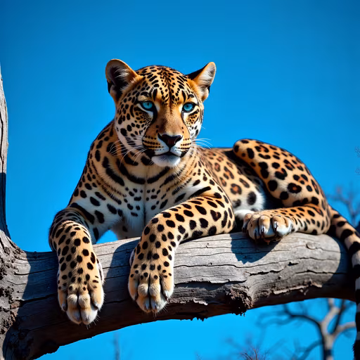 Leopard on Tree Branch