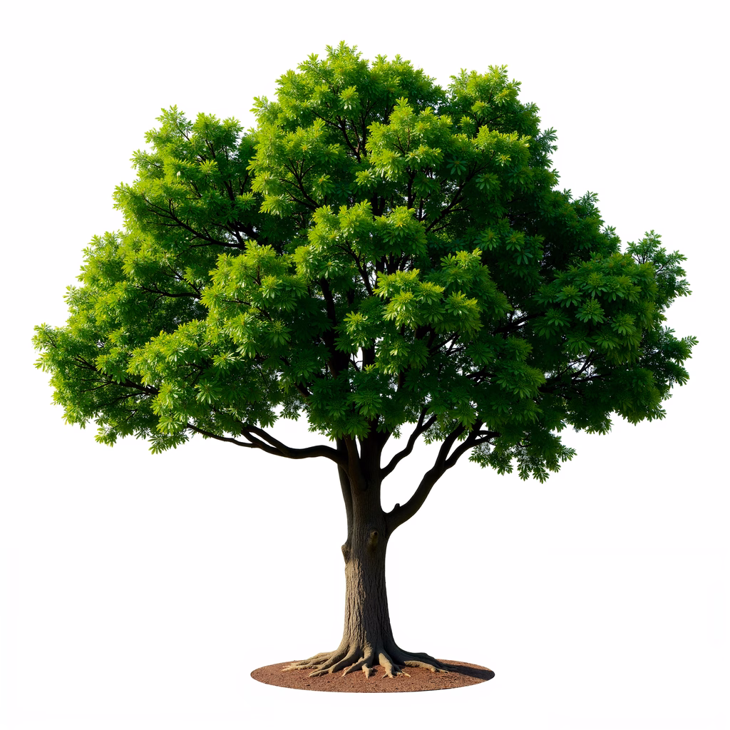 Vibrant green tree illustration showcasing nature's vitality.