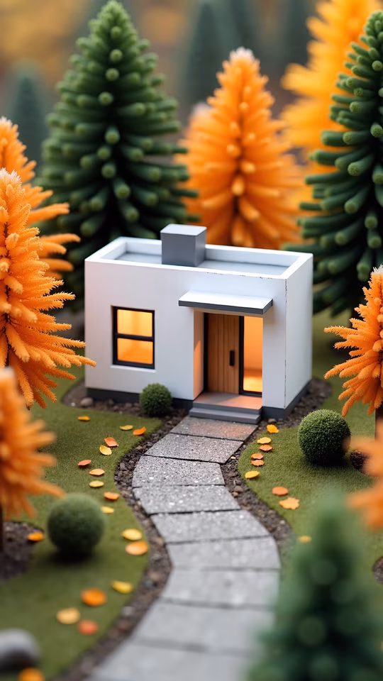 Miniature House in Autumn