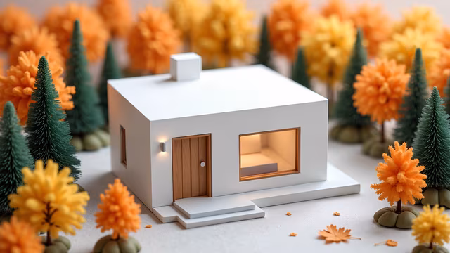 Miniature House in Autumn