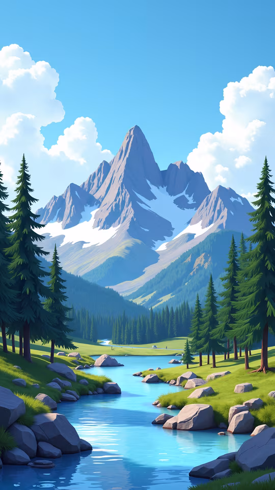 Mountain Serenity Illustration