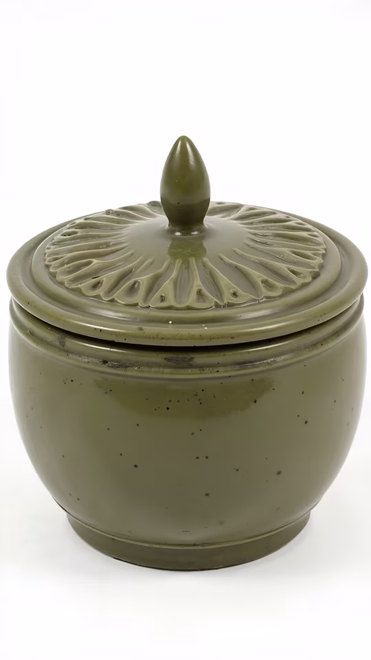 Olive Green Ceramic Jar