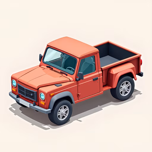 Red Pickup Truck Illustration