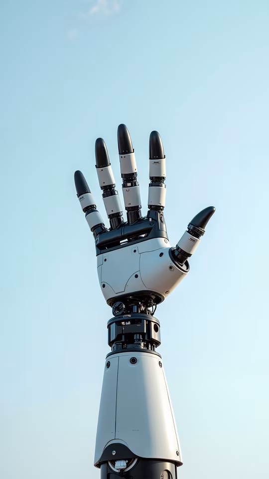 Robot Hand Against Sky