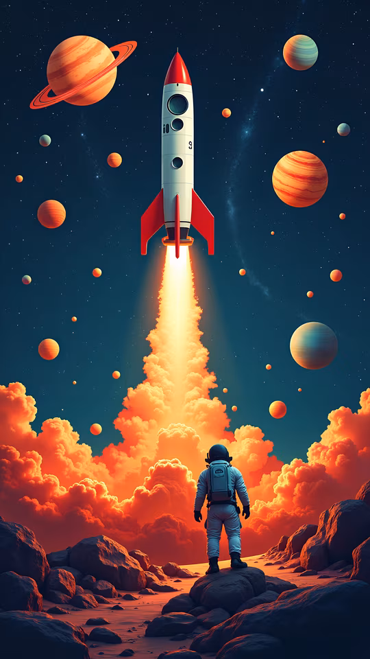 Rocket Launch Illustration