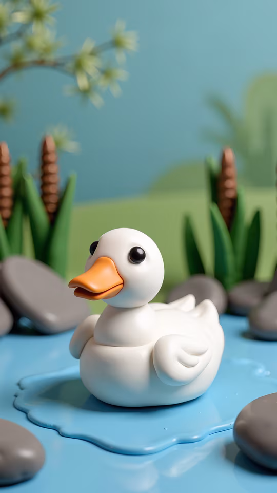 Rubber Duck in a Pond