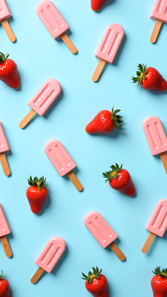 Strawberry Popsicles