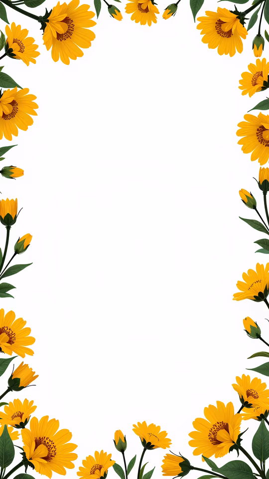 Yellow Flower Frame Illustration
