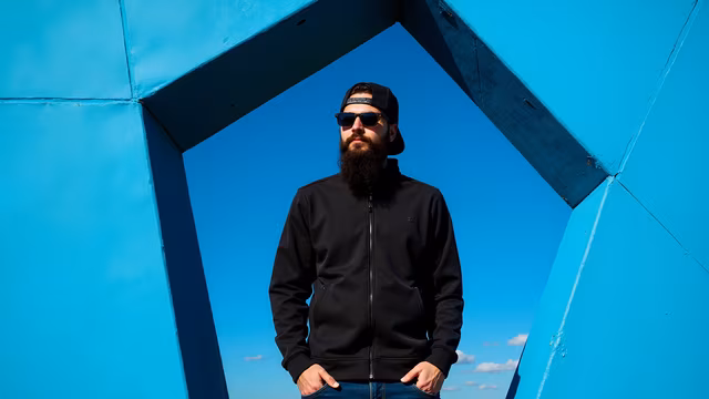 Blue Geometry Portrait