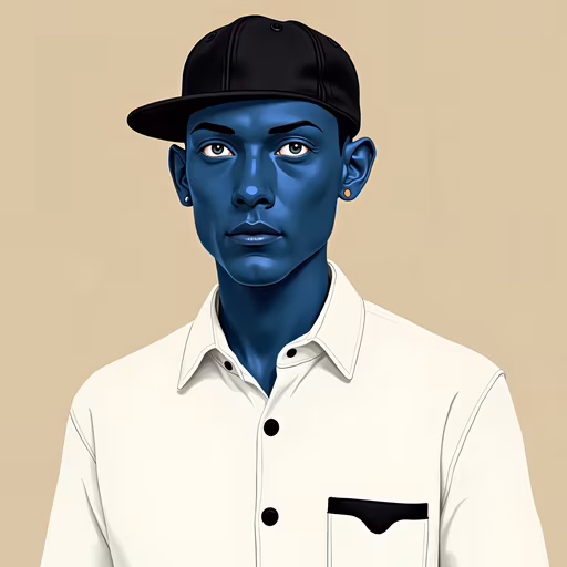 Blue Portrait Illustration