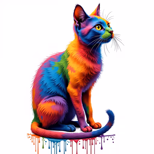 Colorful Cat Illustration