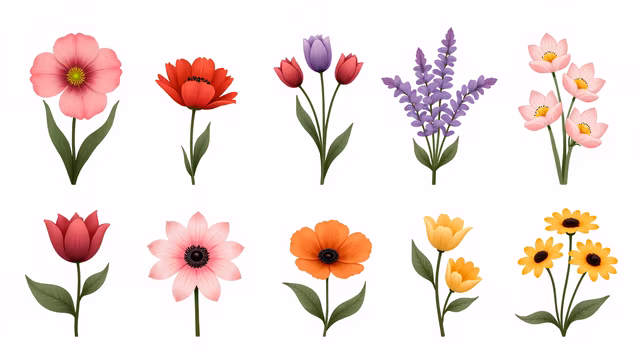 Colorful Flowers Illustration
