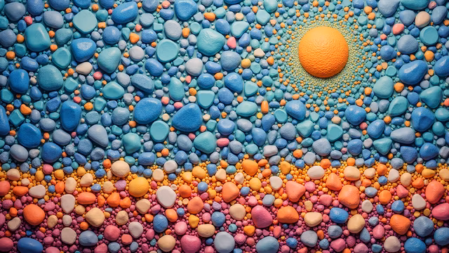Colorful Pebble Mosaic