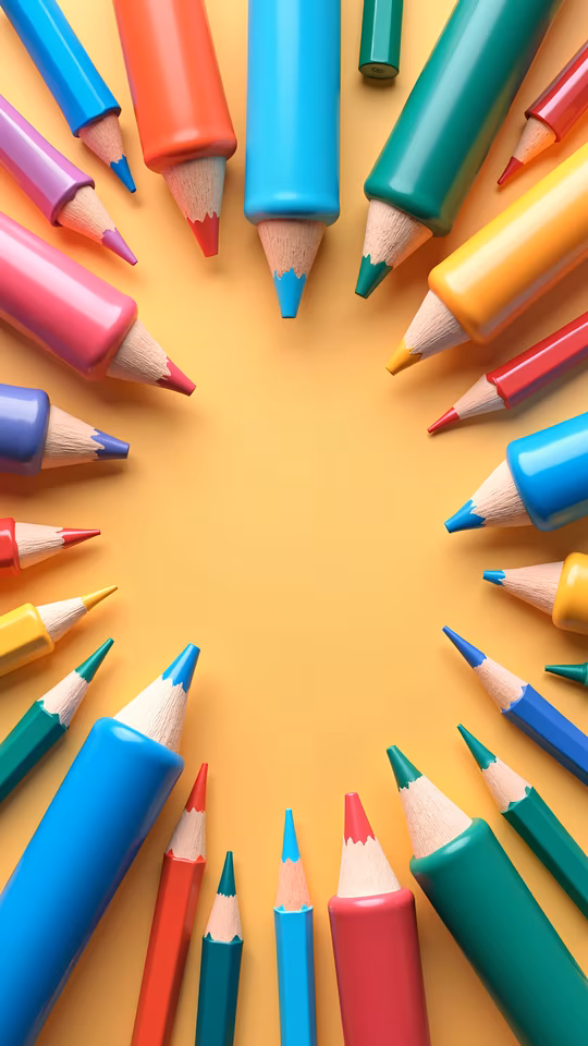 Colorful Pencils Arrangement