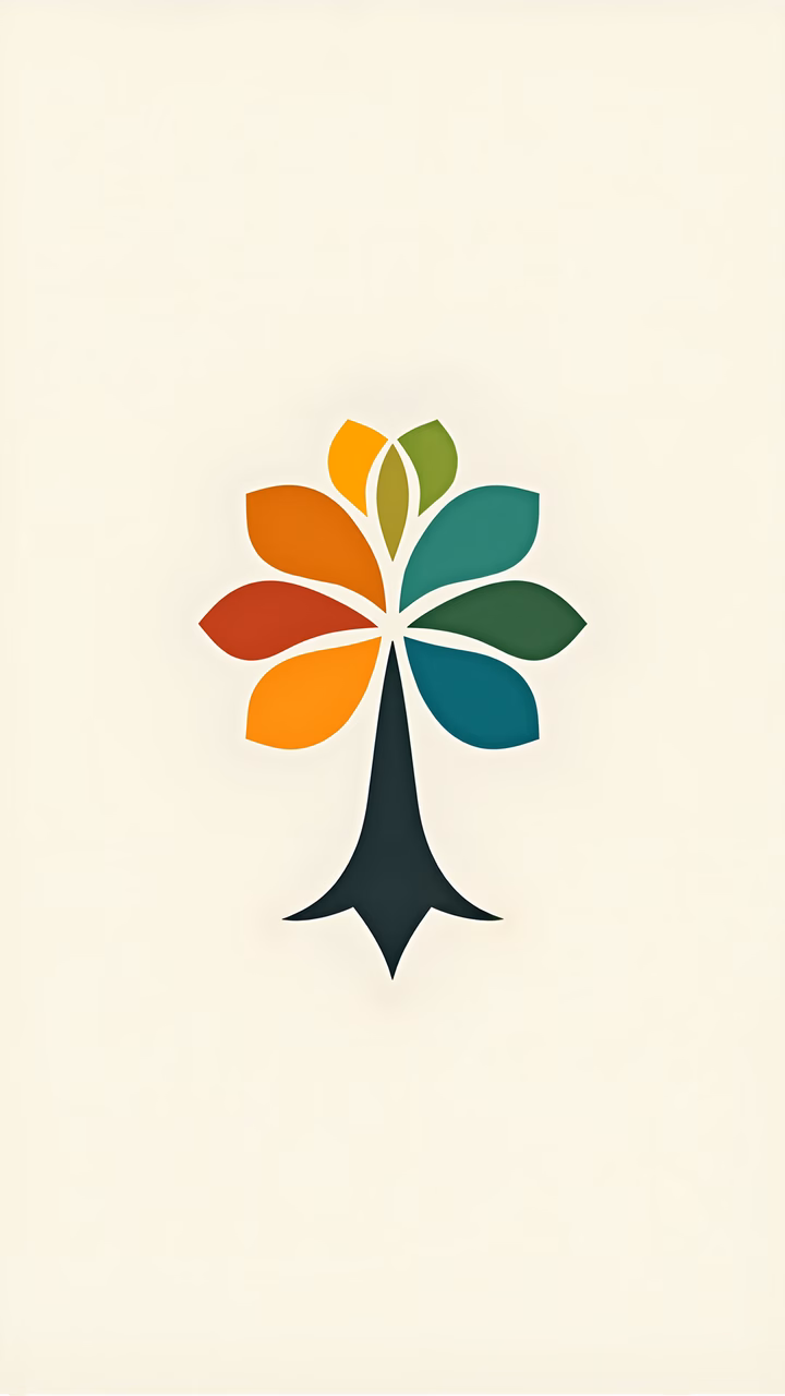 Vibrant petal illustration with balanced symmetry and modern style.