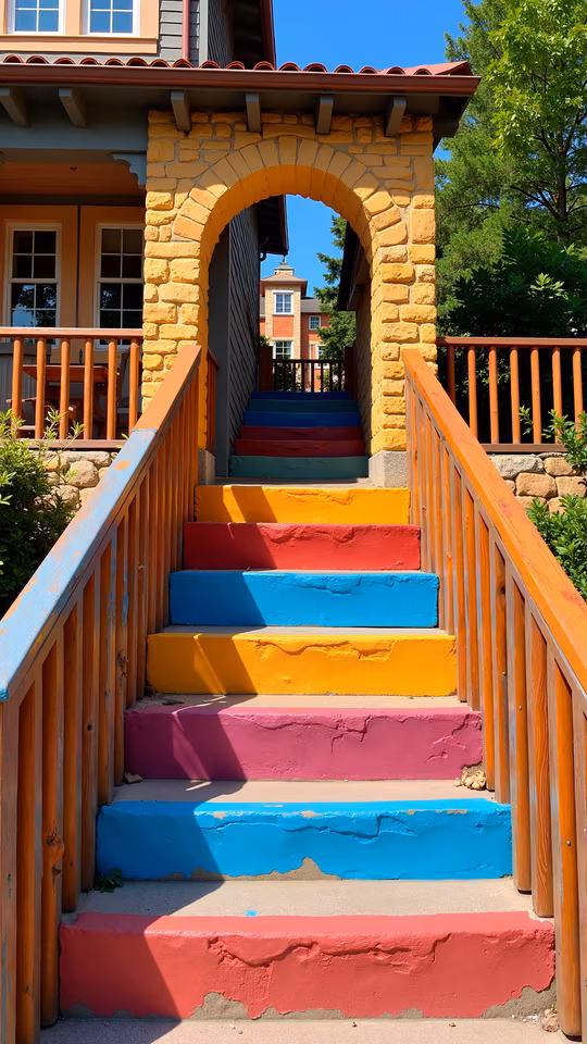 Colorful Rainbow Stairs