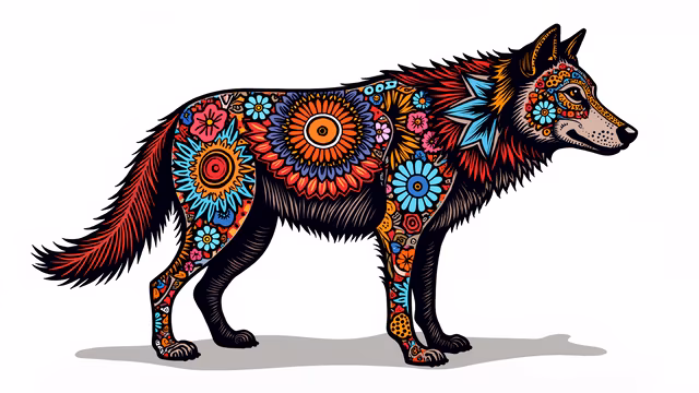Colorful Wolf Illustration