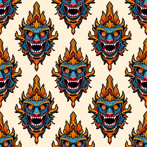 Demon Masks Illustration