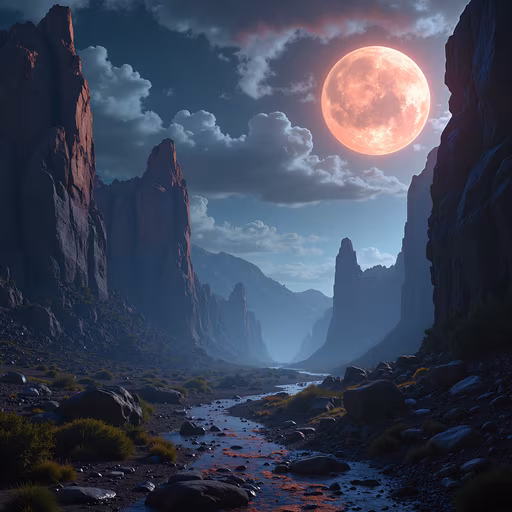 Desert Moonlit Canyon