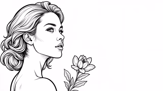 Elegant Woman with Lotus