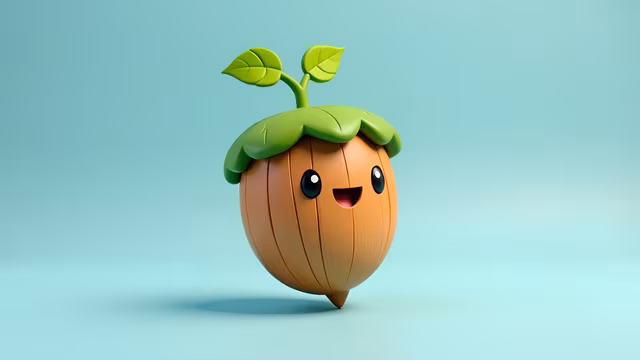 Happy Acorn Illustration