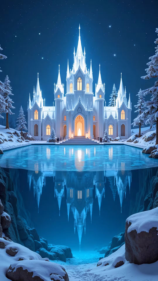 Icy Castle Reflection