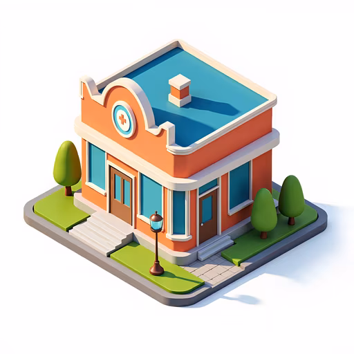 Isometric Illustration of a Hospital
