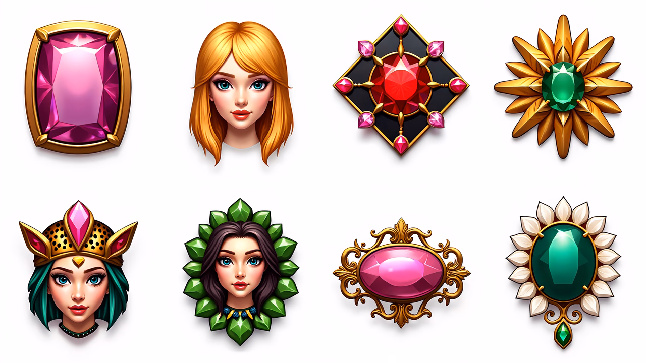 Exquisite jewelry illustrations featuring vibrant gemstones and intricate designs.