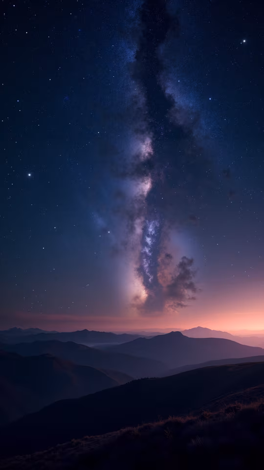 Milky Way Over Mountains