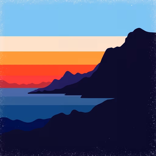 Mountain Sunset Illustration
