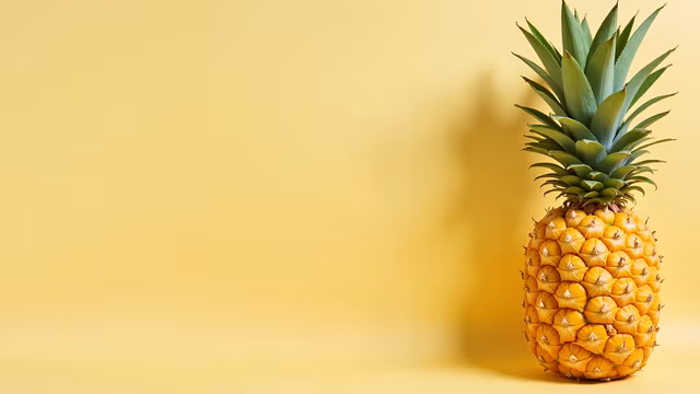 Pineapple on Yellow Background