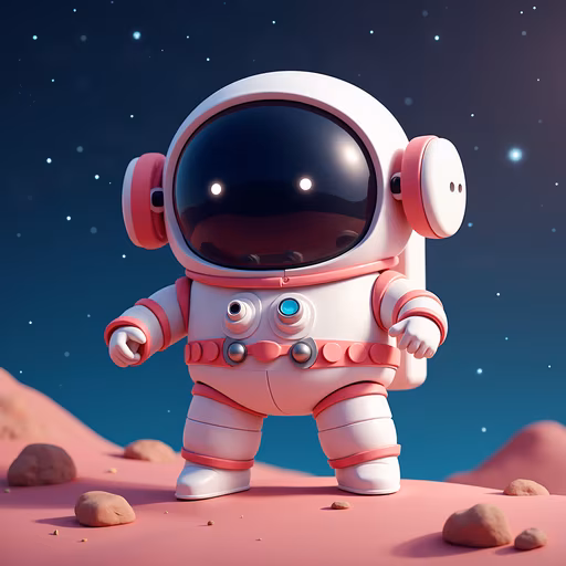 Pink Astronaut in Space