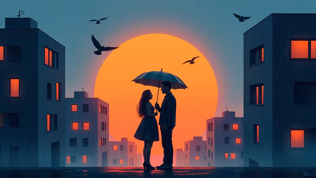 Rainy Sunset Romance